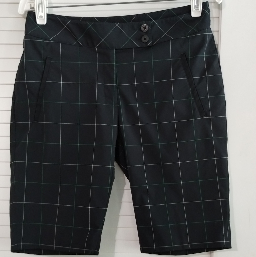 Women's EP Sport Bermuda Diamond Plaid Golf Shorts.